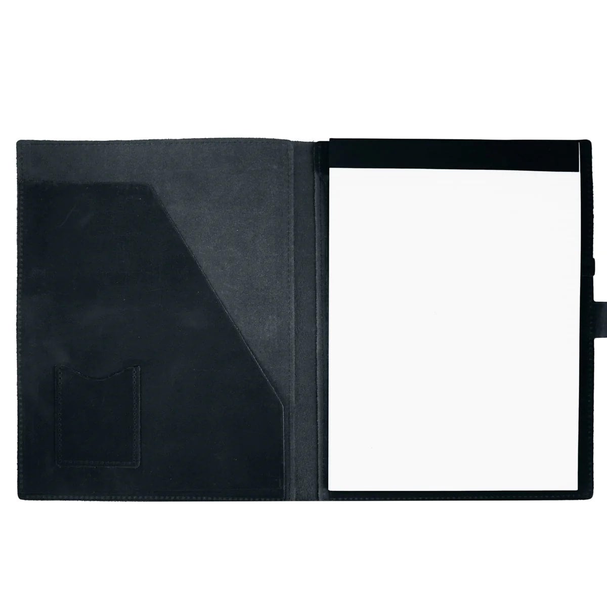Rustico Large Leather Pad Portfolio in Black | The Tiny Finch